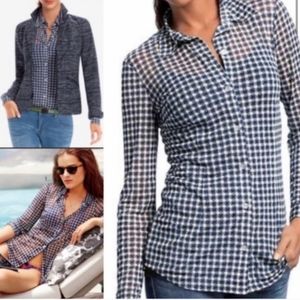 CAbi button down blue sheer Sz M